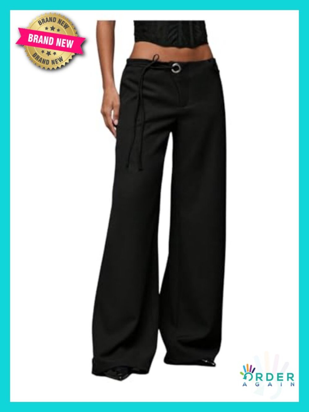Low Rise Wide Leg Trousers Dressy Casual Work Pants